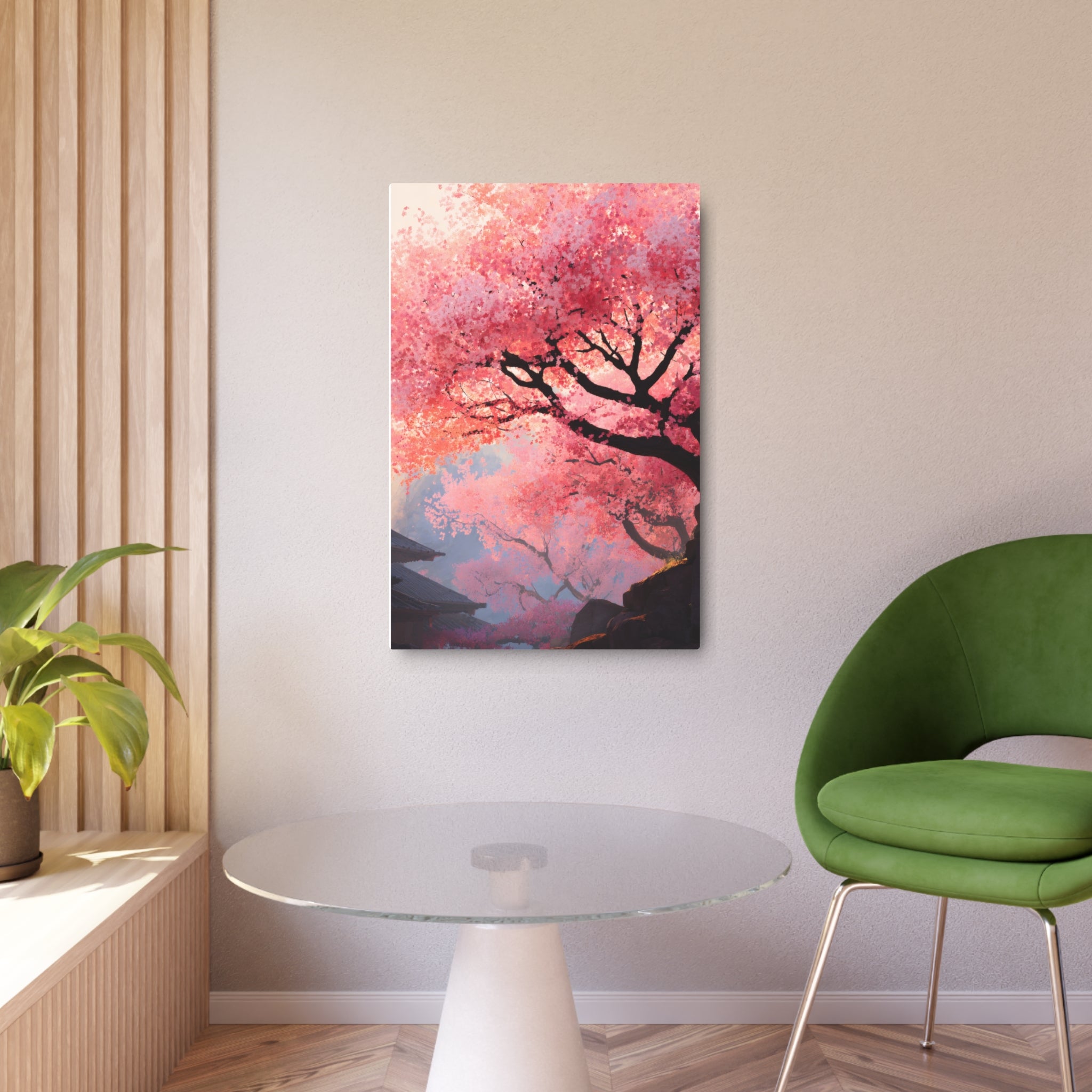 Cherry Blossom Metal Art Sign – Japanese Sakura Wall Decor