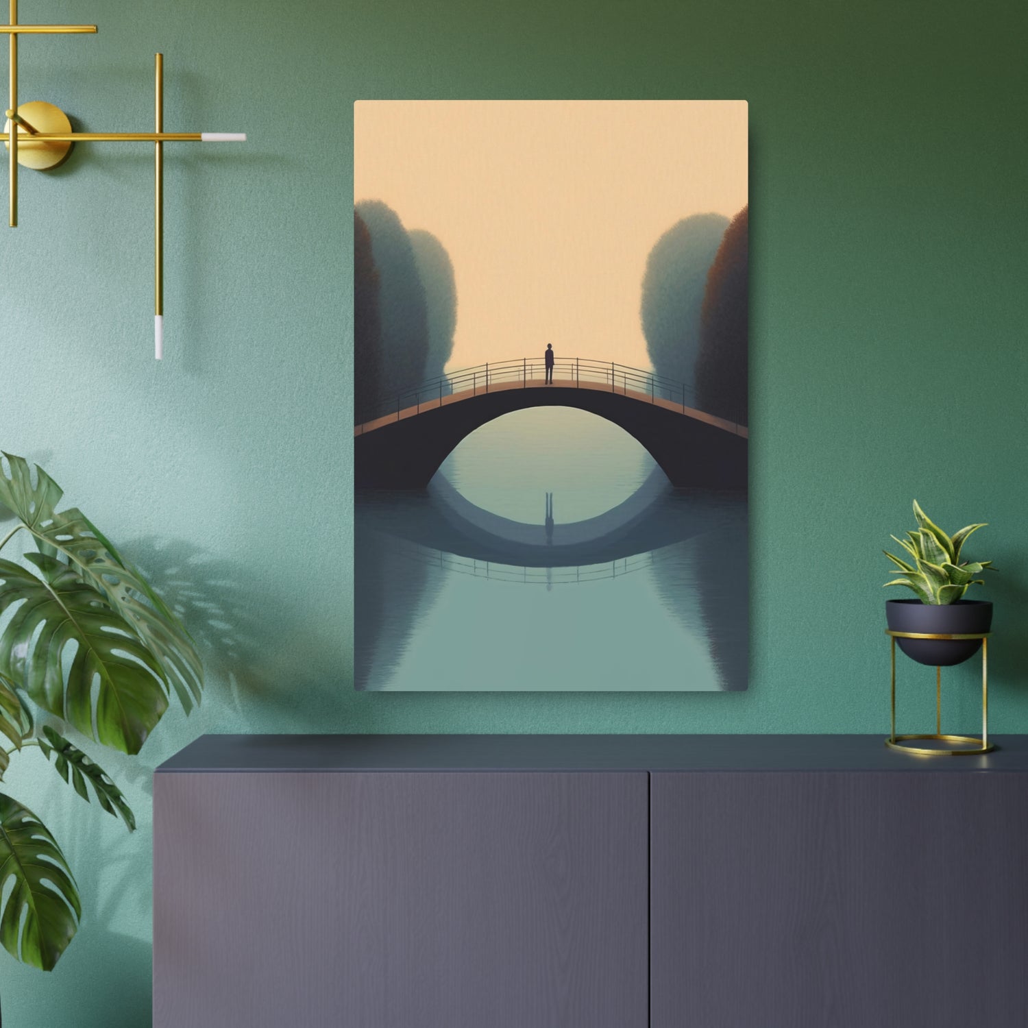 Metal Art  Serene Bridge Landscape Wall Decor - The Art Hub