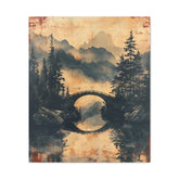 Chinese Landscape Painting Art — Misty Forest Landscape Matte Stretched Print - The Art Hub