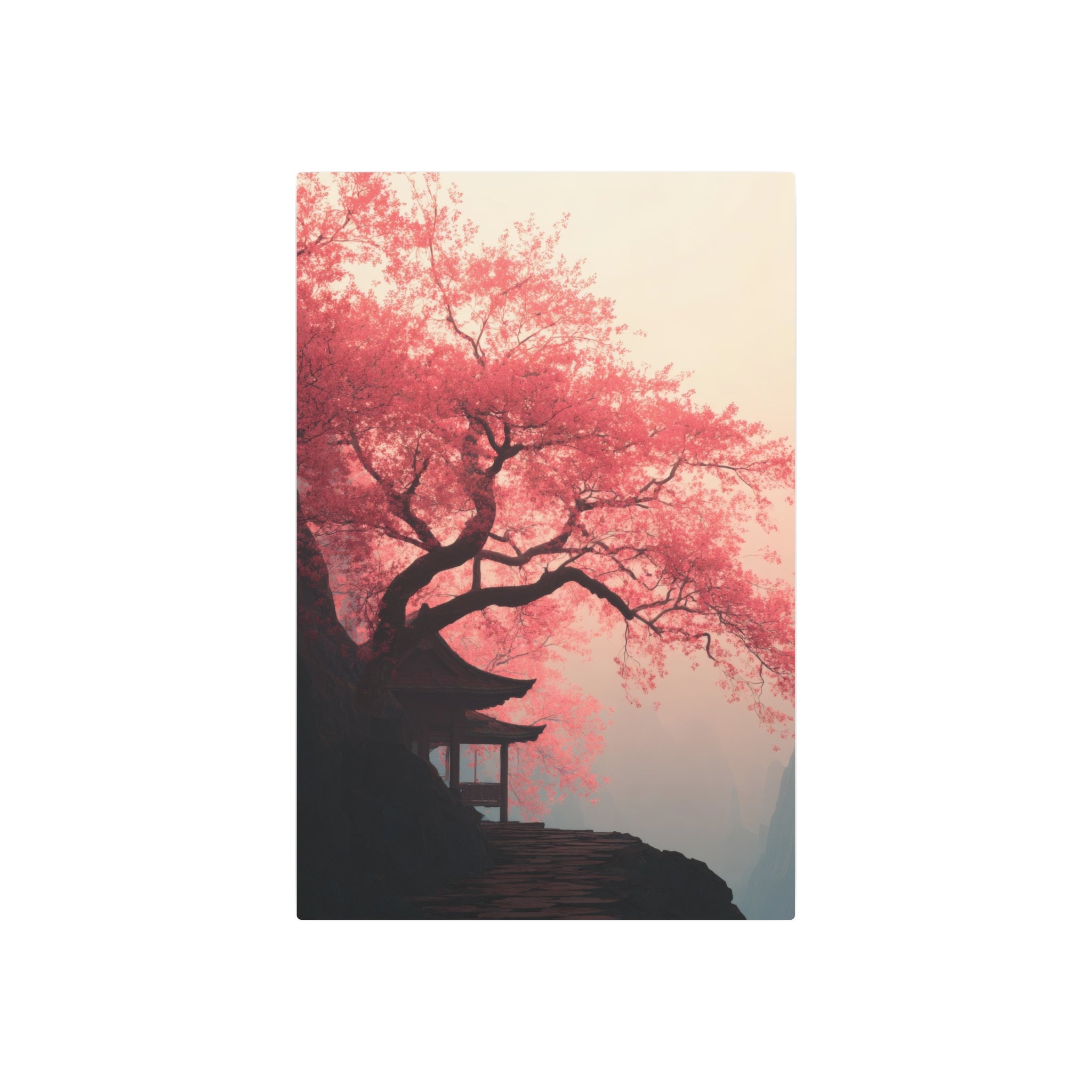 Metal Art Sign – Tranquil Cherry Blossom Zen Wall Decor