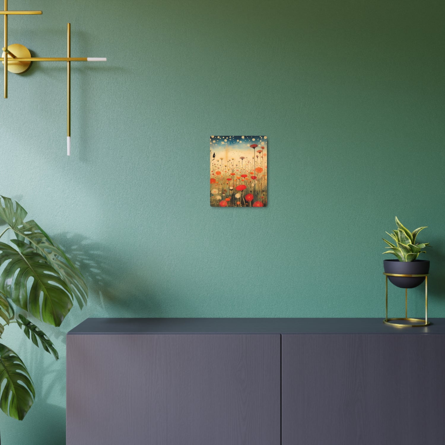 Wildflower Field Metal Art — Dreamy Poppy Meadow Wall Decor - The Art Hub