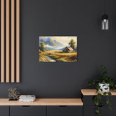 Metal Art Rustic Mountain Farm Scene Metal Art Wall Decor - The Art Hub