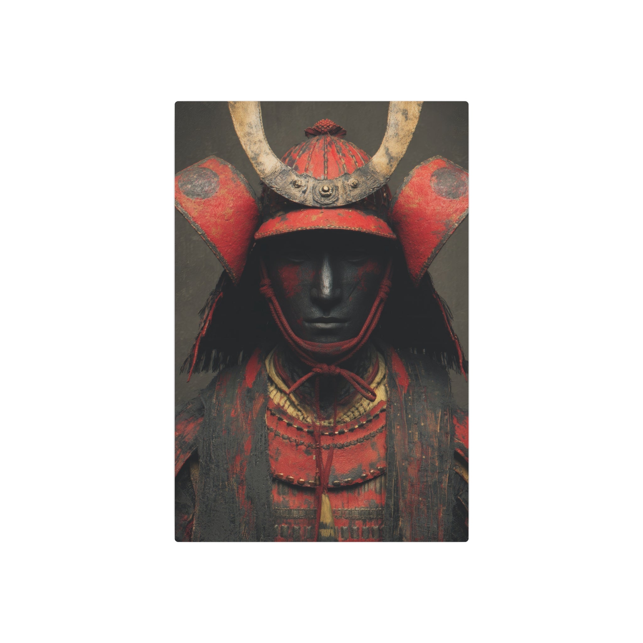 Samurai Armor Metal Art Sign — Red Warrior Wall Decor
