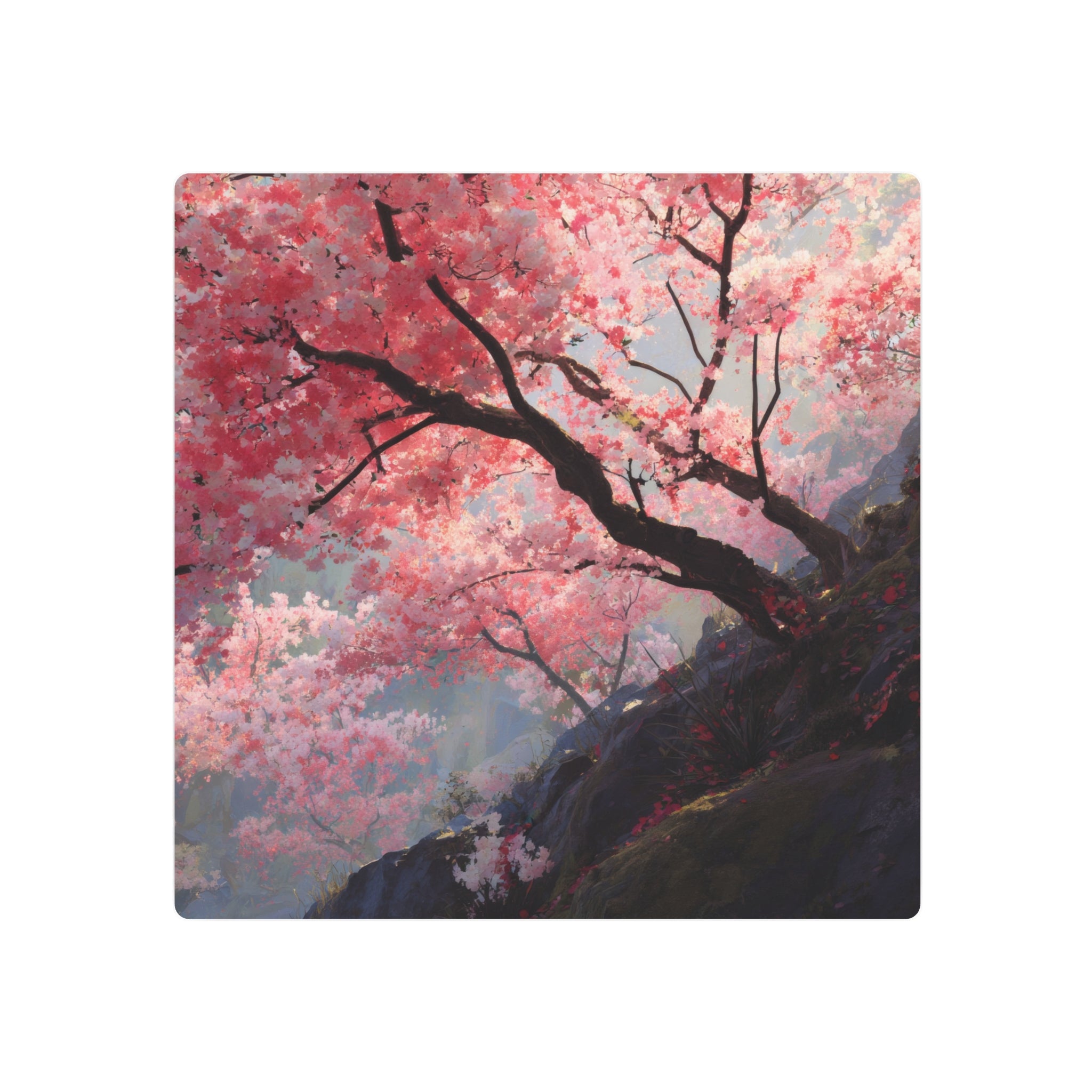 Cherry Blossom Metal Art Sign — Japanese Sakura Wall Décor