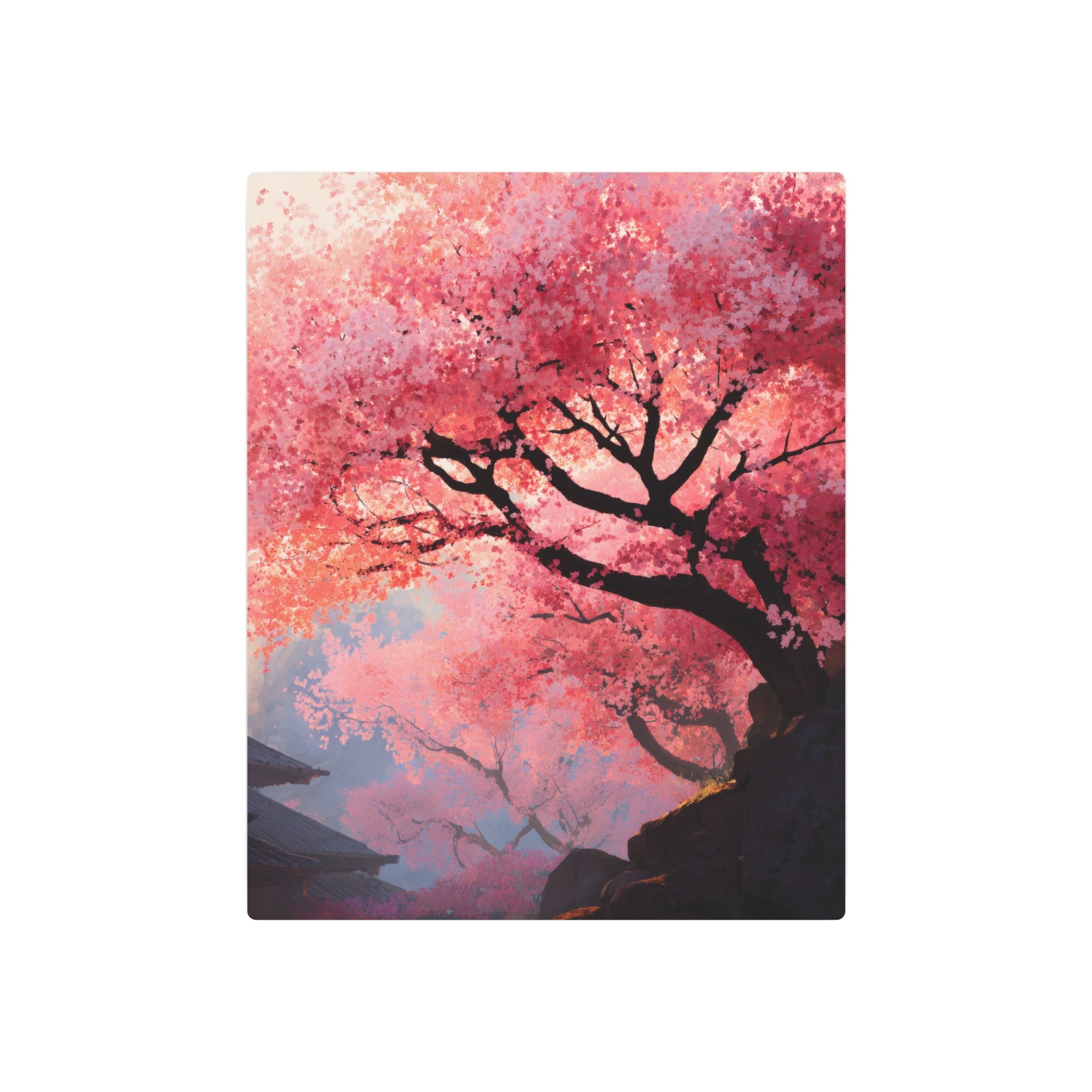 Cherry Blossom Metal Art Sign – Japanese Sakura Wall Decor