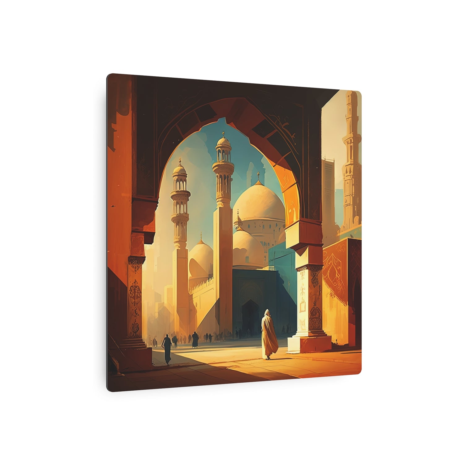 Metal Art Golden Mosque Landscape Wall Decor - The Art Hub