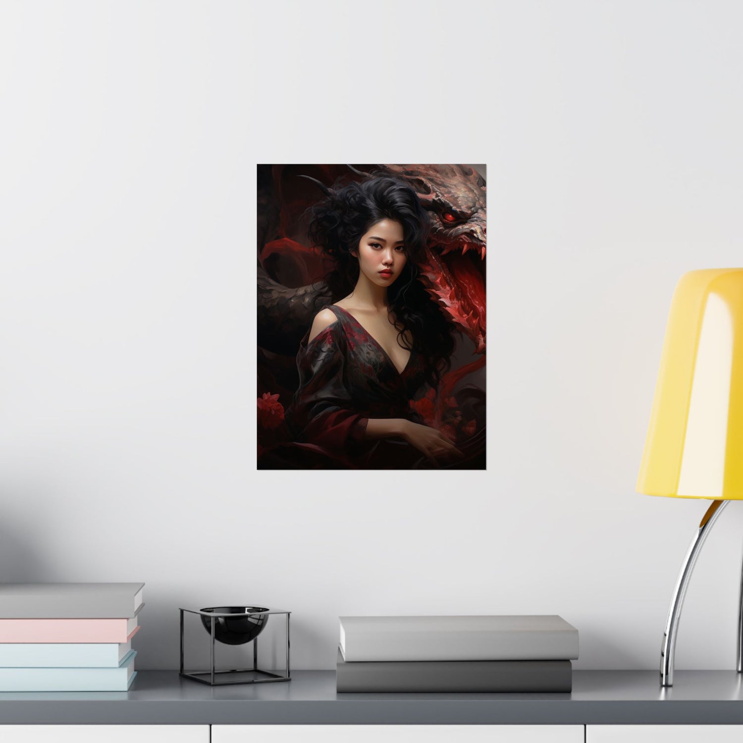 Dragon Empress Matte Poster — Dark Fantasy Portrait Wall Art - The Art Hub