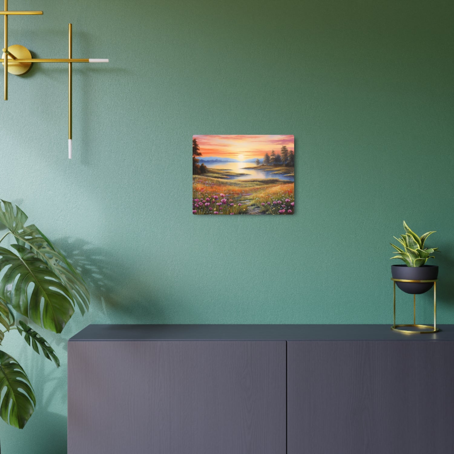 Metal ArtSunset Meadow Landscape Wall Art - The Art Hub