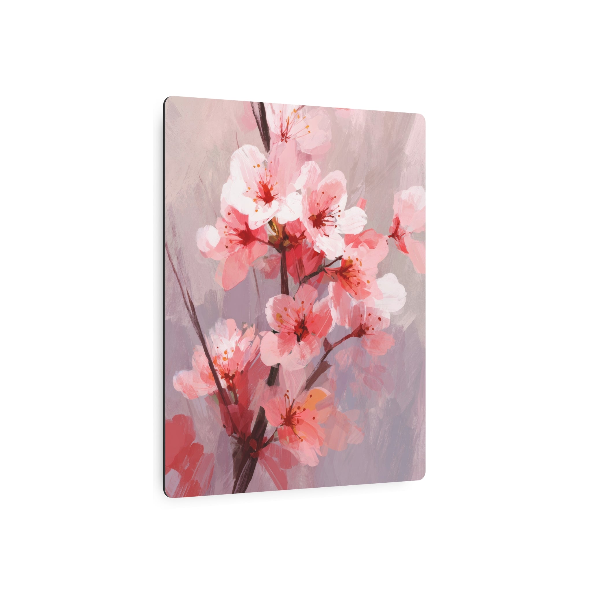 Cherry Blossom Metal Art Sign — Pink Floral Wall Décor