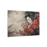 Oriental Geisha Metal Art Floral Japanese Wall Decor - The Art Hub