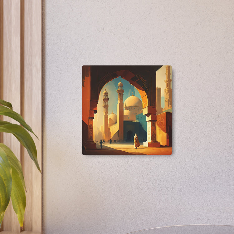Metal Art Golden Mosque Landscape Wall Decor - The Art Hub