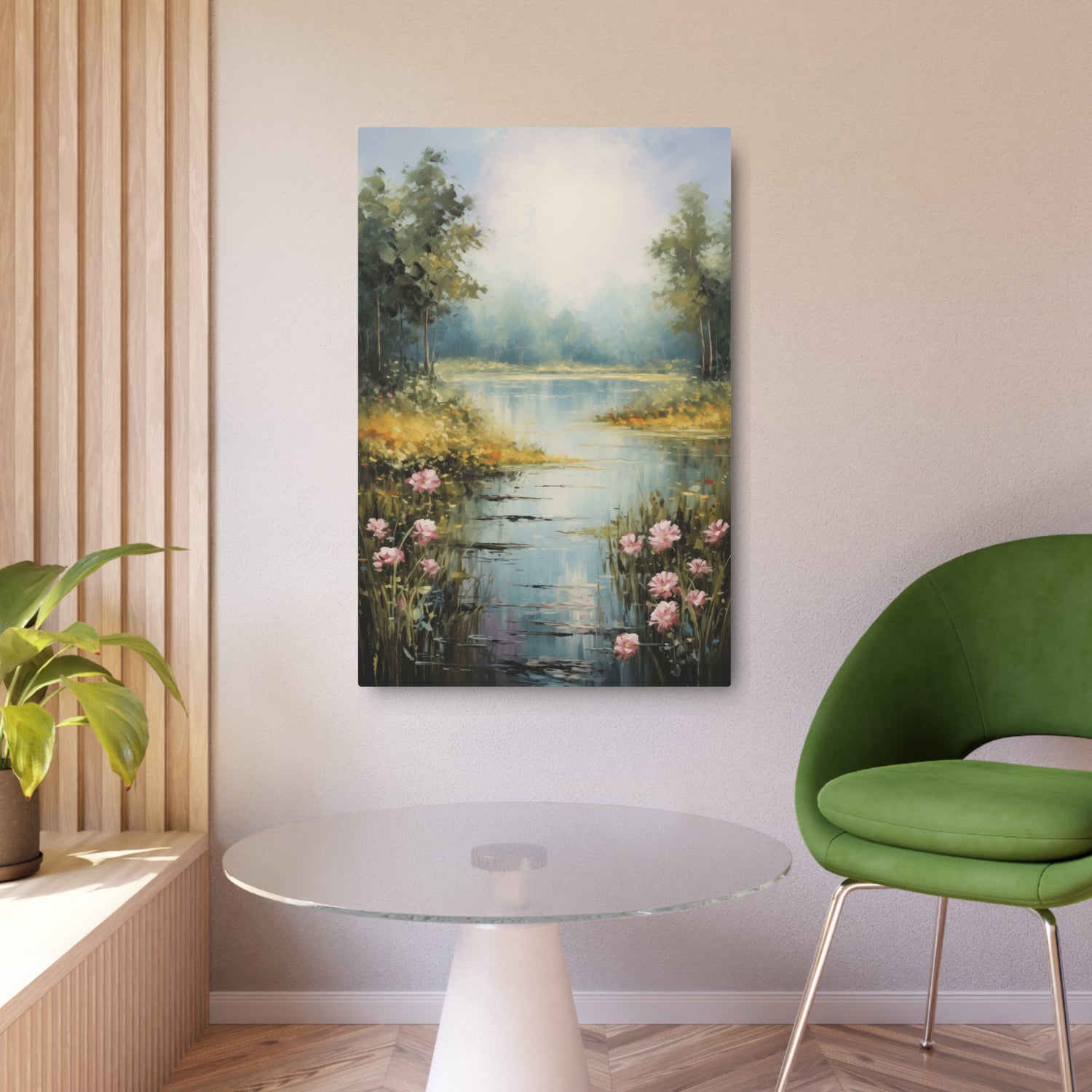 Metal Art - Tranquil Lakeside Meadow Landscape Wall Decor - The Art Hub