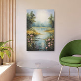 Metal Art - Tranquil Lakeside Meadow Landscape Wall Decor - The Art Hub