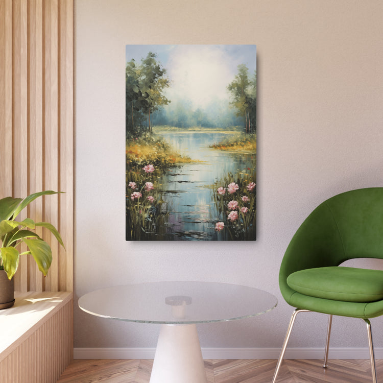Metal Art - Tranquil Lakeside Meadow Landscape Wall Decor - The Art Hub