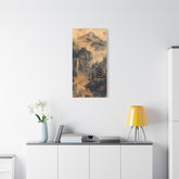 Zen Mountain Mist Canvas Art — Japanese Pagoda Landscape on Stretched Matte Canvas - The Art Hub