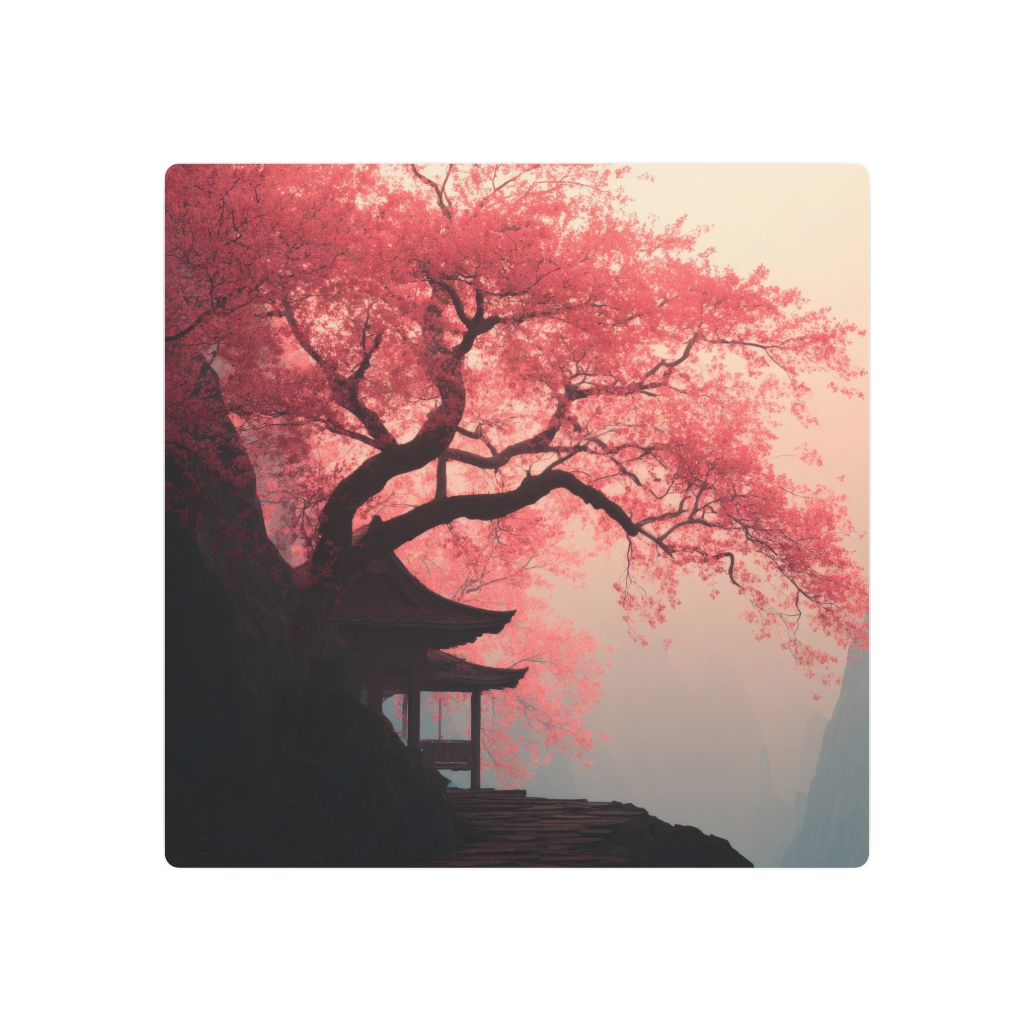 Metal Art Sign – Tranquil Cherry Blossom Zen Wall Decor