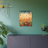 Wildflower Field Metal Art — Dreamy Poppy Meadow Wall Decor - The Art Hub