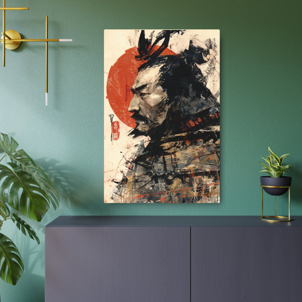 Samurai Metal Art Sign — Japanese Warrior Wall Decor