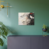 Metal Art Elegant Geisha Wall Plaque (Asian Ink-Style Décor) - The Art Hub