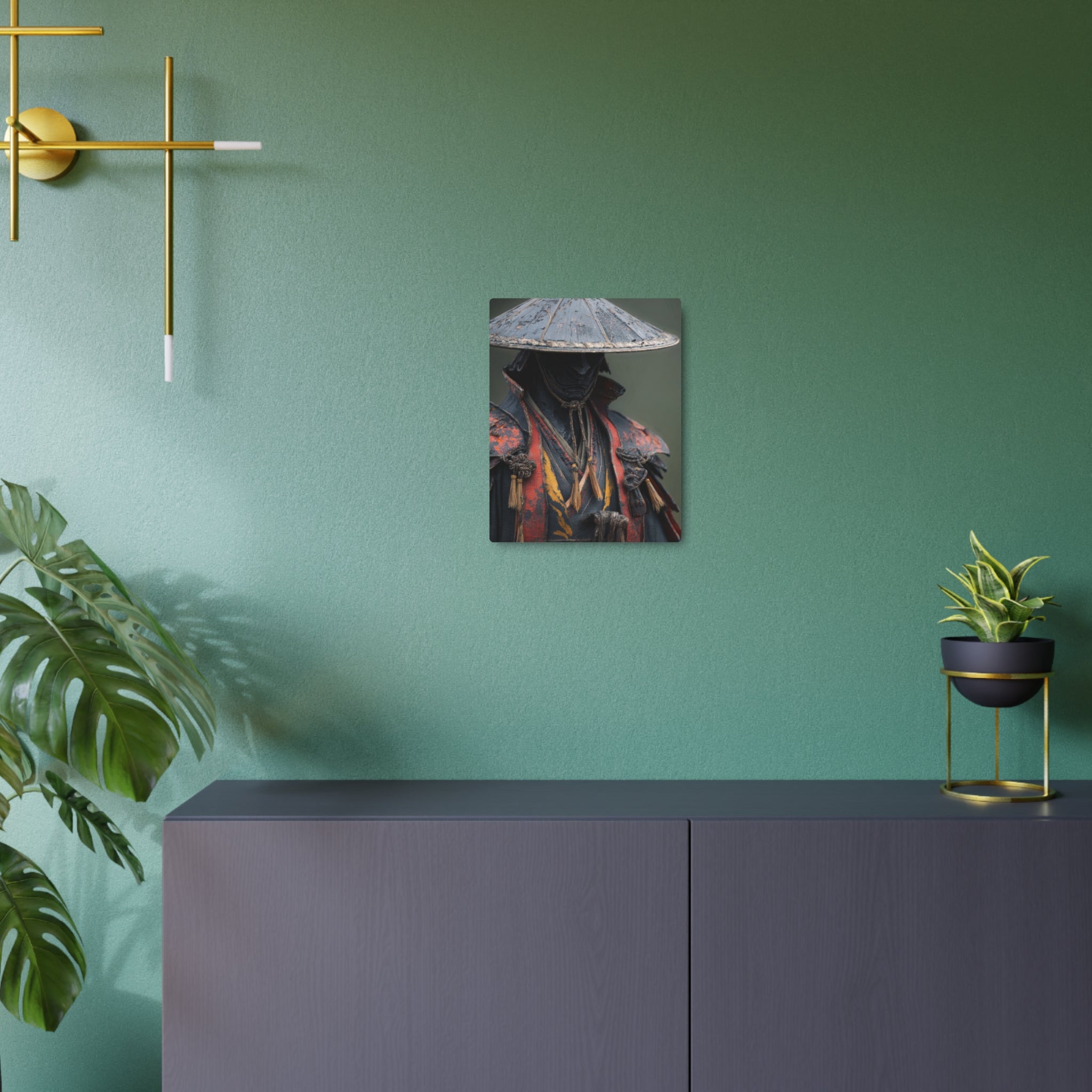 Metal Art Sign — Samurai Warrior Rustic Metal Wall Plaque