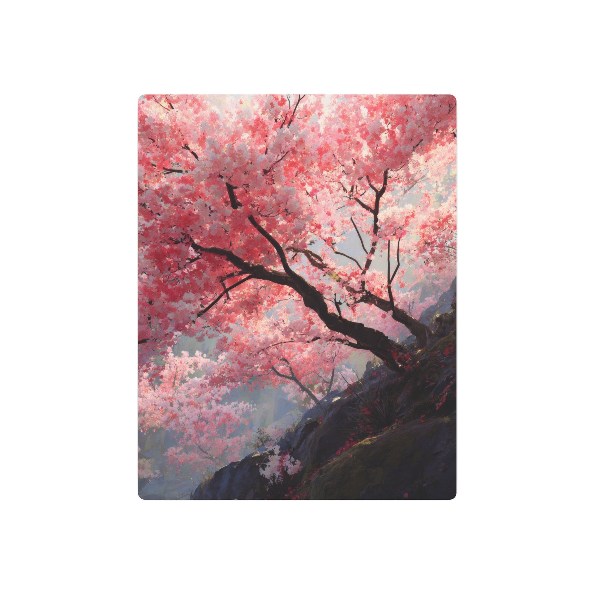 Cherry Blossom Metal Art Sign — Japanese Sakura Wall Décor