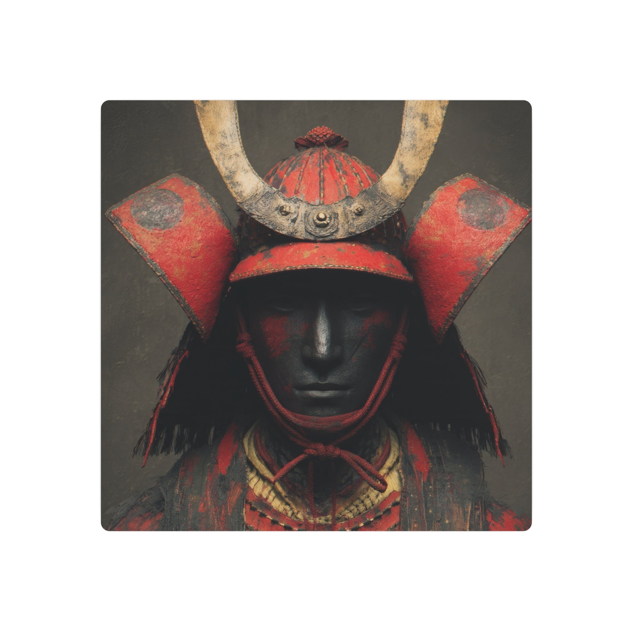 Samurai Armor Metal Art Sign — Red Warrior Wall Decor