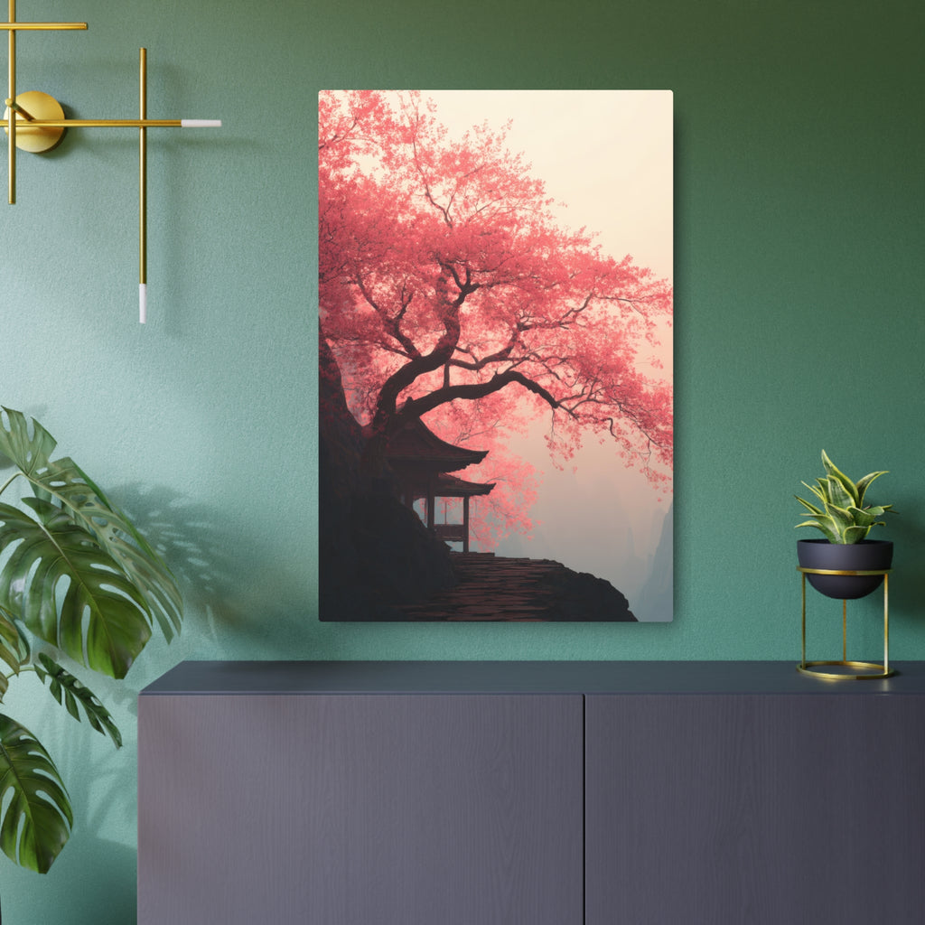 Metal Art Sign – Tranquil Cherry Blossom Zen Wall Decor
