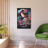 Japanese Floral Portrait Metal Art – Decorative Wall Plaque - The Art Hub