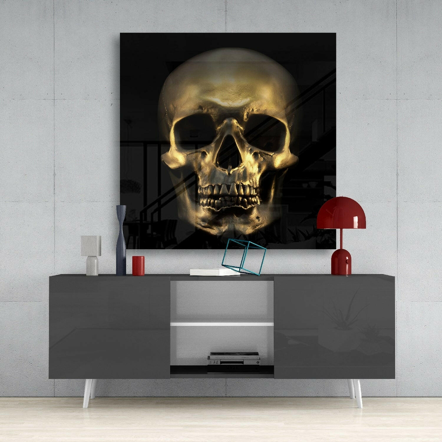 Skull Glass Wall Art
