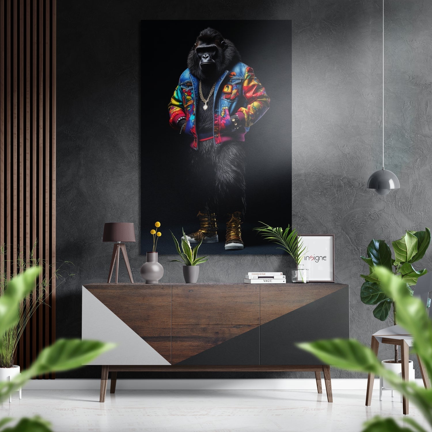 Stylish Ape Brushed Aluminum Dibond Wall Art