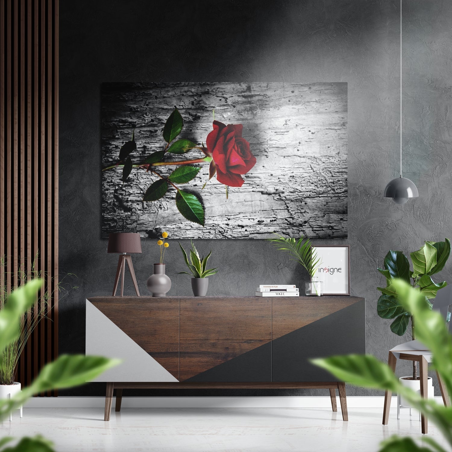 Rose Brushed Aluminium Dibond Wall Art